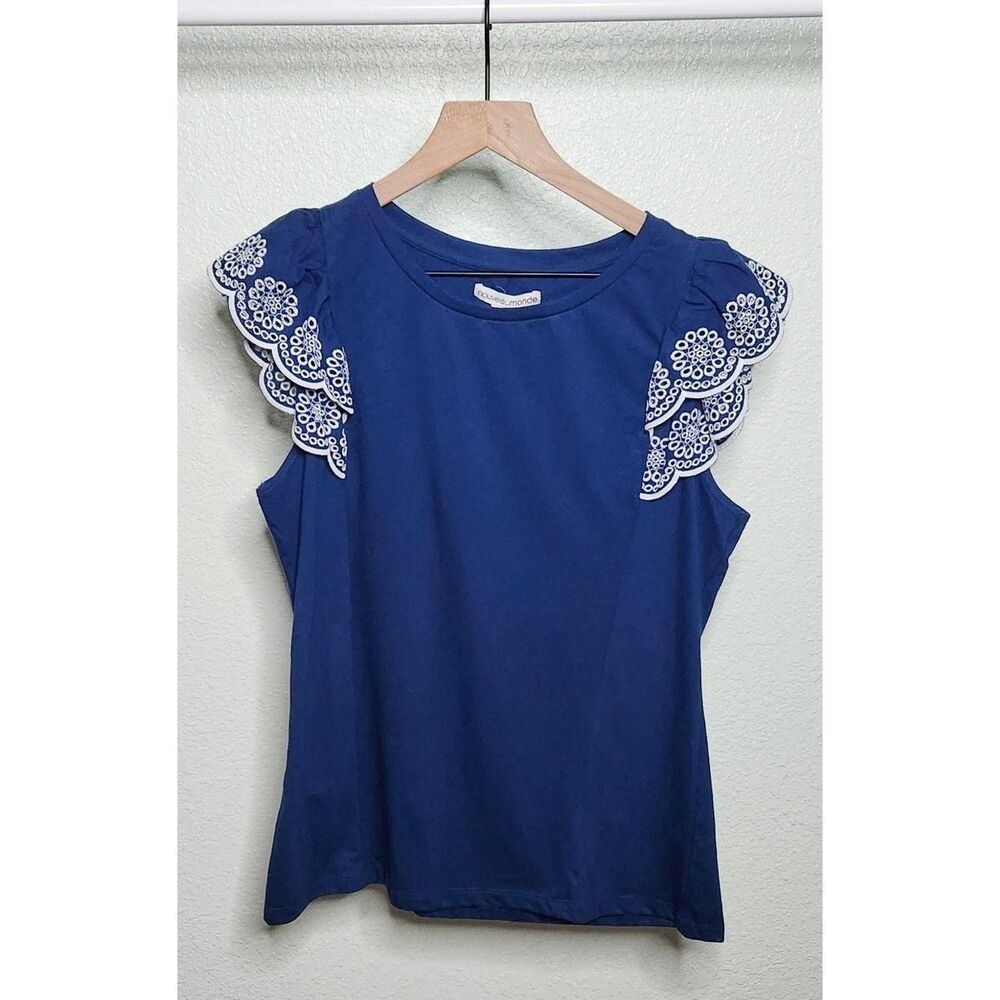 American-eagle-outfitters Women's Blue and White Blouse